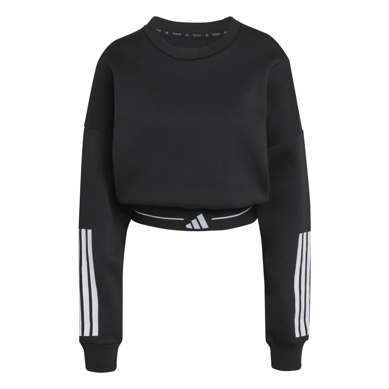 Sweatshirt crop Damen adidas Hyperglam 3 Stripes