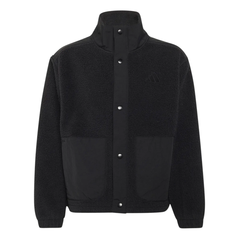 Drückknopf-Fleecejacke Kind adidas Este Sherpa