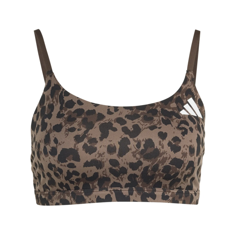 Damen-Sport-BH adidas Optime Essentials 3-Stripes Leopard