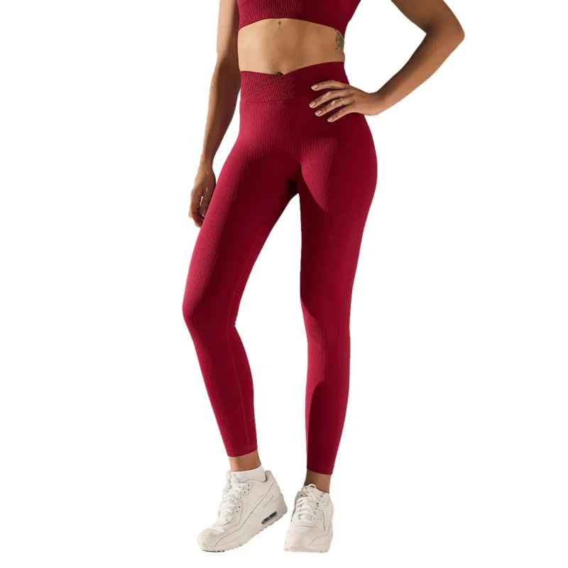 Nahtlose V-Taille Leggings für Damen Allwear Basic