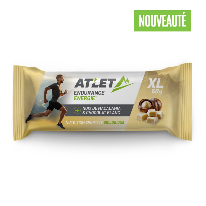 Bio-Macabamia- und weiße Schokoladen-Energieriegel ATLET Nutrition