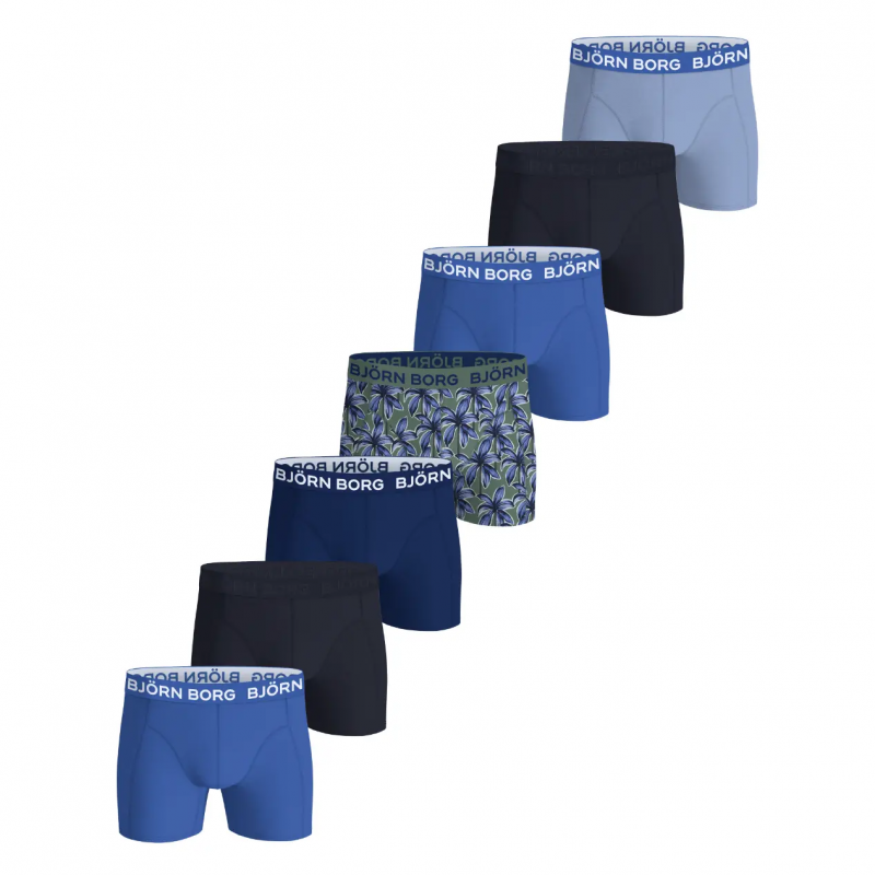 Hochgeschnittene Baumwoll-Boxershorts Björn Borg (x7)