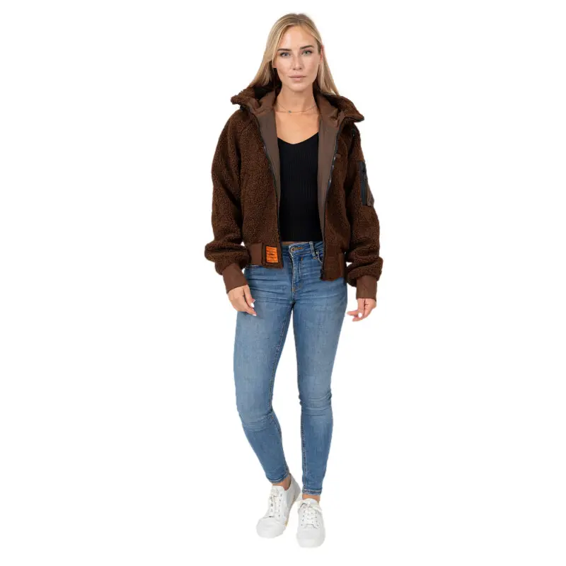 Fleece mit Kapuze Damen Bombers