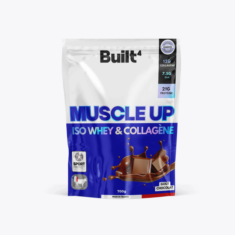 Kollagenpeptide 10 Dosen BUILT4 Muscle Up Bonheur au chocolat