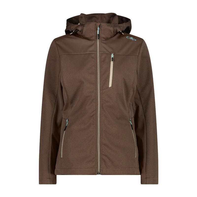Damen Softshelljacke mit abnehmbarem Kapuzen-Regenmantel CMP
