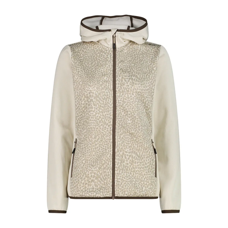 Damen Kapuzenpullover mit meliertem Leopardenmuster CMP Knit Tech