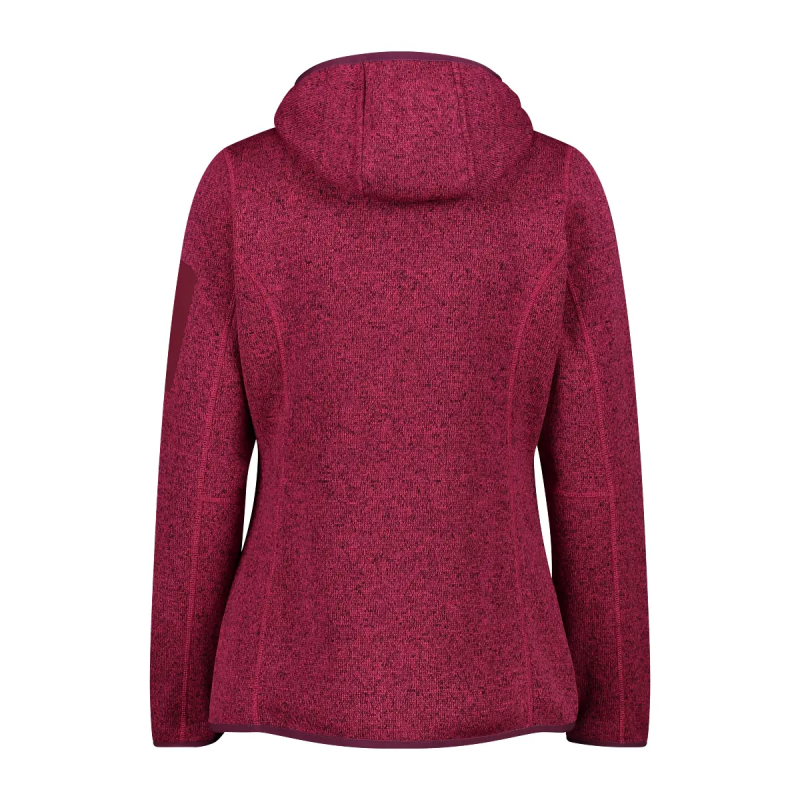 Dicke gestreifte Kapuzenfleecejacke Damen CMP Knit-Tech