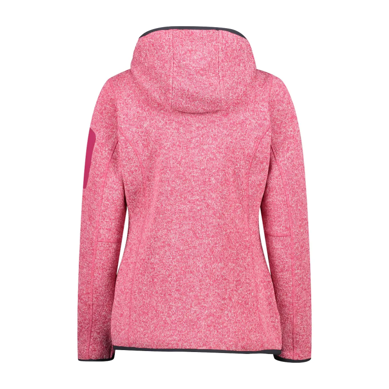 Dicke gestreifte Kapuzenfleecejacke Damen CMP Knit-Tech