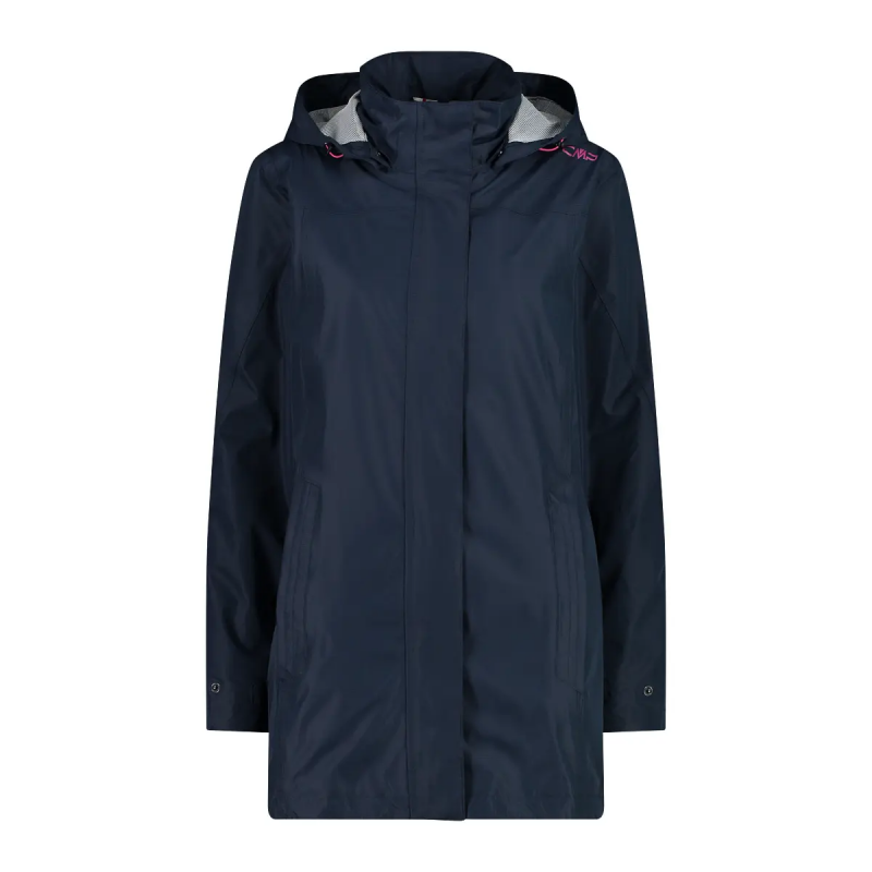 Damen wasserdichte Regenjacke mit Druckknöpfen und Kapuze CMP