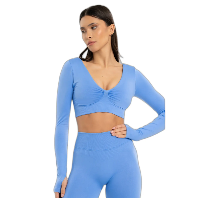 Langarmshirts Damen Gym Glamour Seamless open back