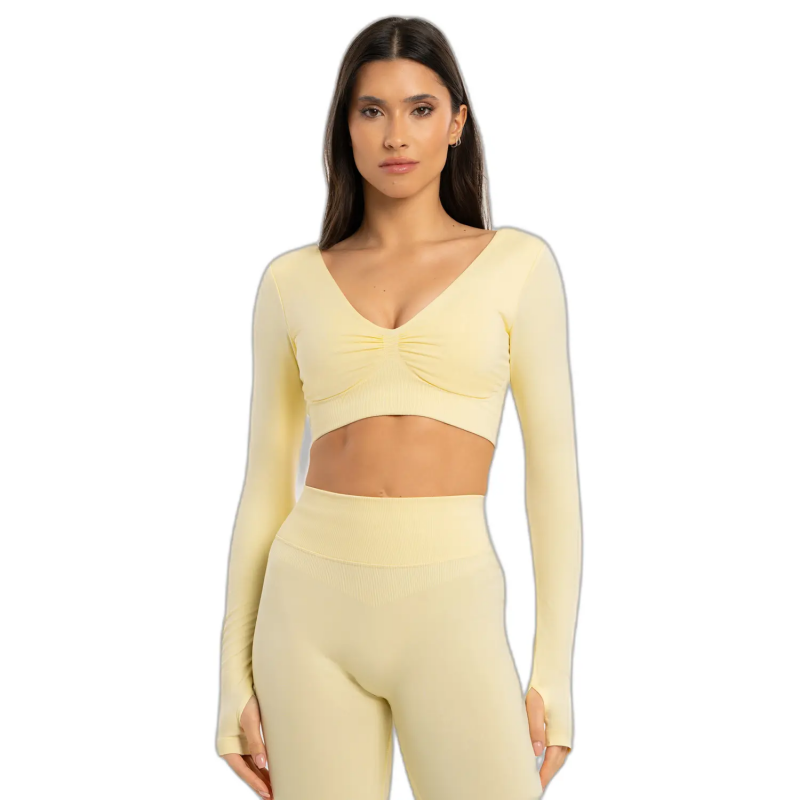 Langarmshirts Damen Gym Glamour Seamless open back