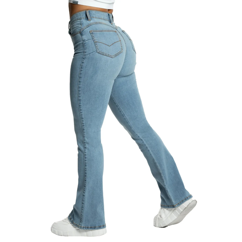 Damen Flare Jeans Gym Glamour Perfect