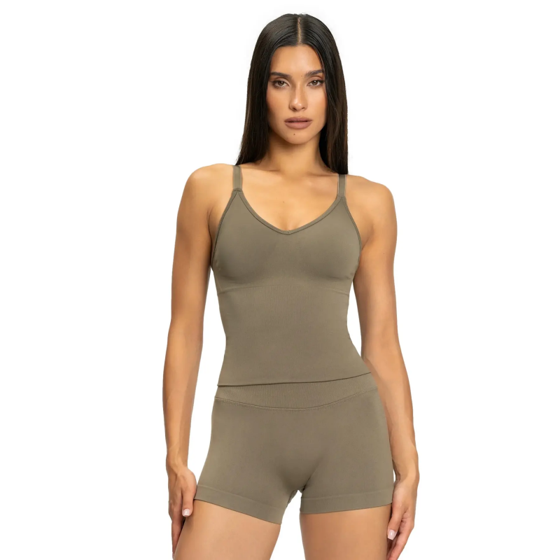 Langes Tanktop, Damen Gym Glamour Second Skin