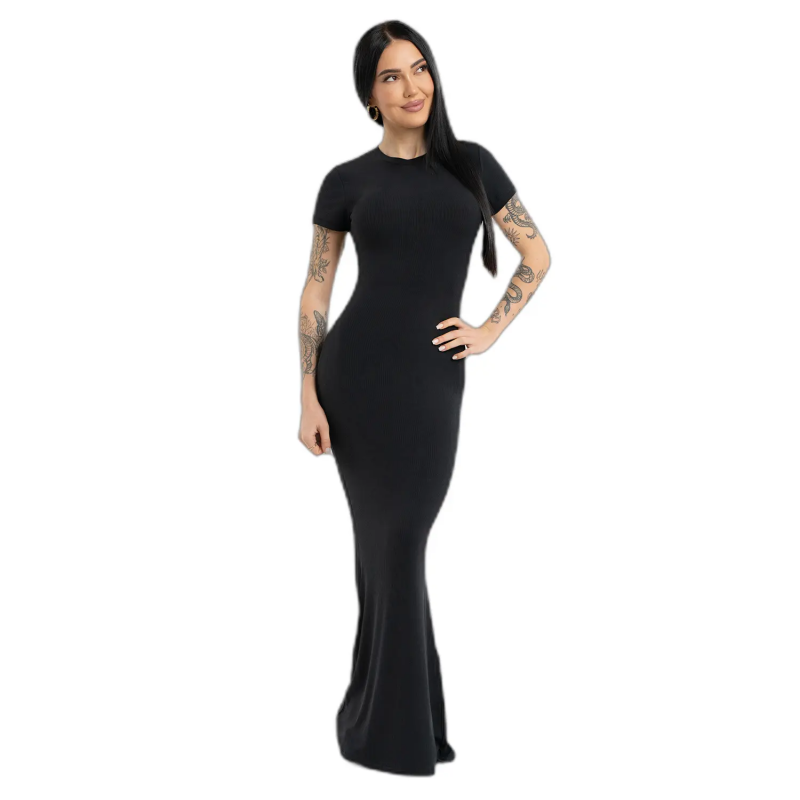 Kleid Damen Gym Glamour Flexi Maxi