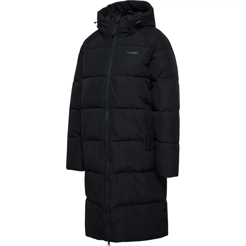 Damen lange Steppjacke mit Kapuze Hummel