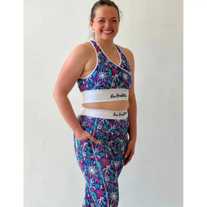 Lange Leggings, Damen Les Poulettes Fitness Hippocampe