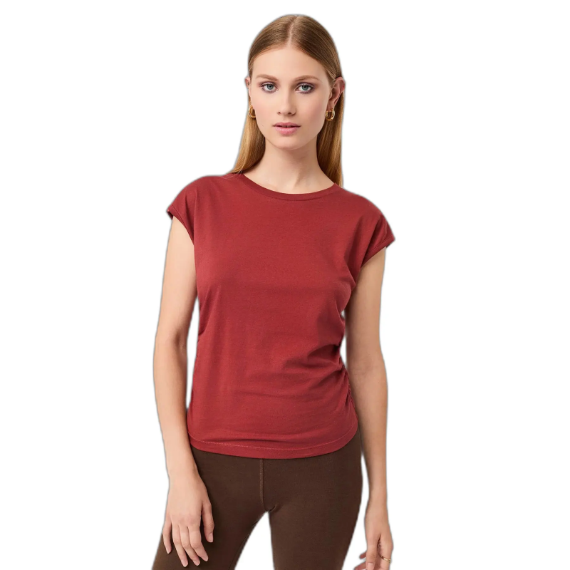 Damen-T-Shirt mit seitlichen Rüschen Mandala
