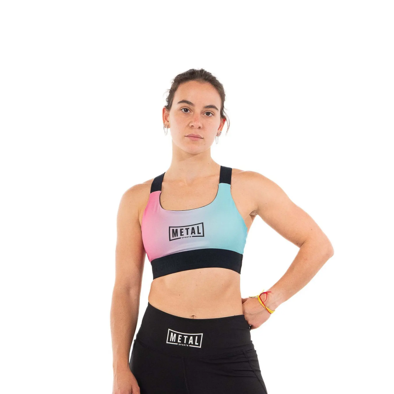 Damen-Sport-BH Metal Boxe Vice