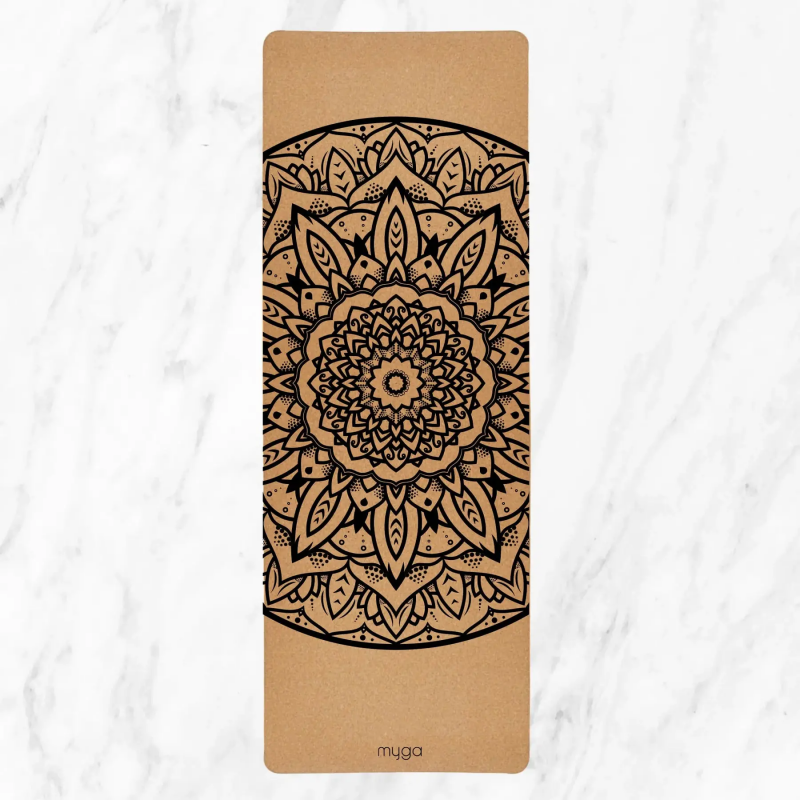 Extra große Kork-Yogamatte Myga Mandala