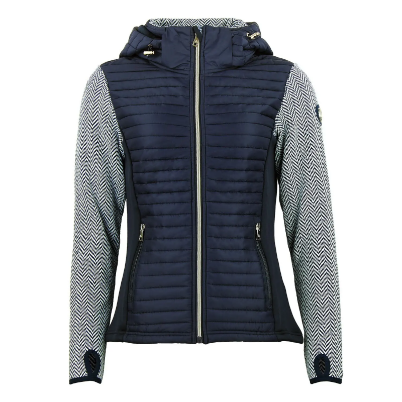 Damen Hoodie mit Reißverschluss aus drei Materialien Peak Mountain