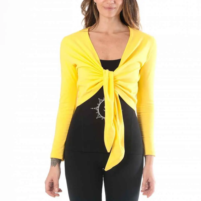 Langarm Wickelshirt Damen Yogaessential Chakra
