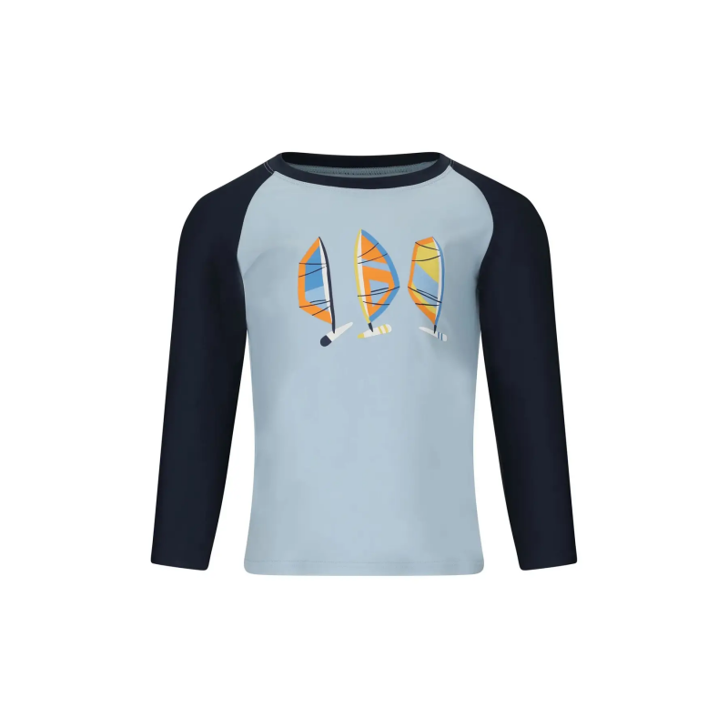 Langarm-Bade-T-Shirt Kind Zigzag Lassu Uva