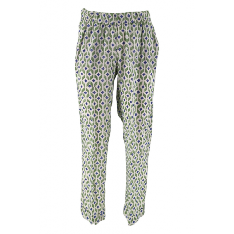 Whyci Grune/weiBe/violette Hose