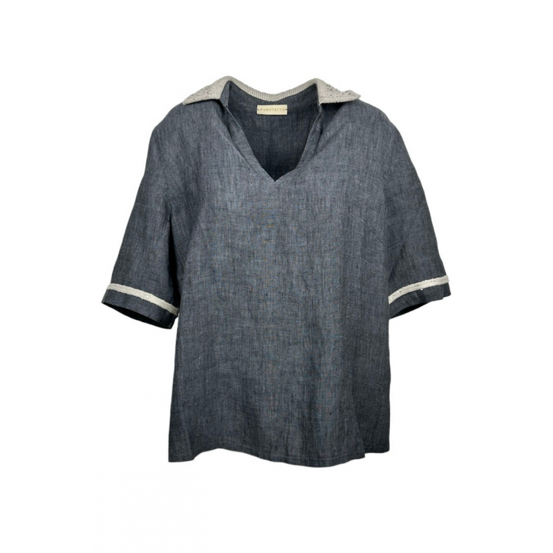 Purotatto Hemden Anthrazit/beige
