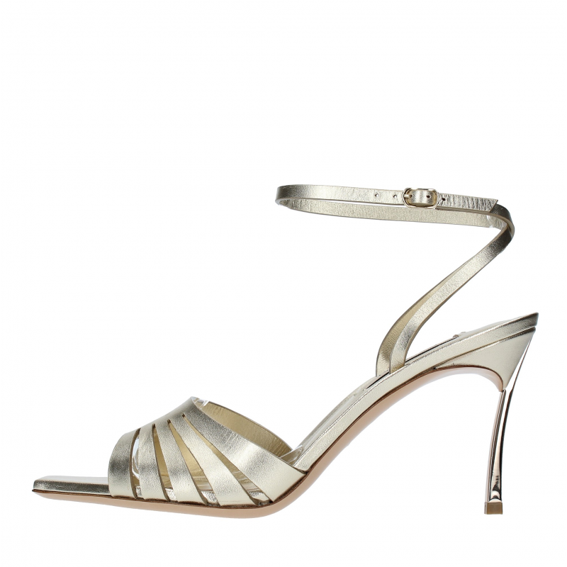 Goldene Casadei-Sandalen