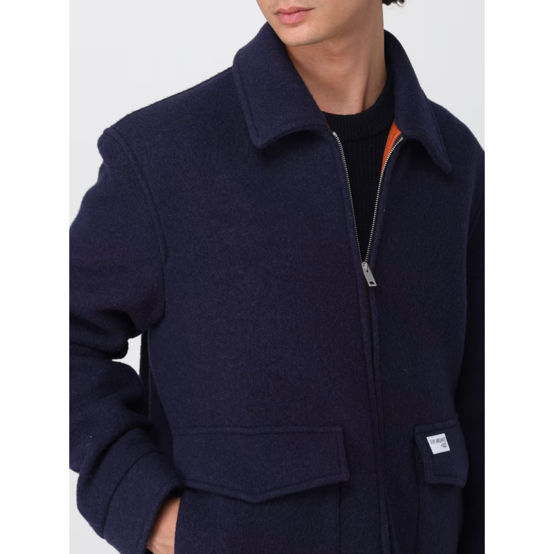 Fay Herren Mantel Blue Navy Elegant mit Verschluss bei Bottoni – NAM12511610-XQZU807