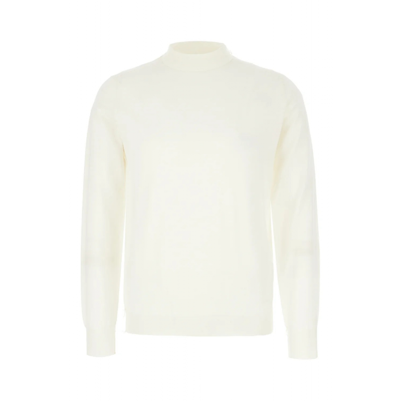 Maison Margiela Lupetto Donna in Lana Avorio mit vier Hexen