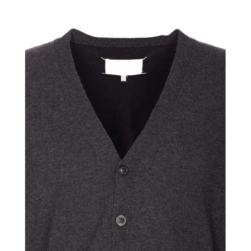 Maison Margiela Cardigan Man Grey in Wolle