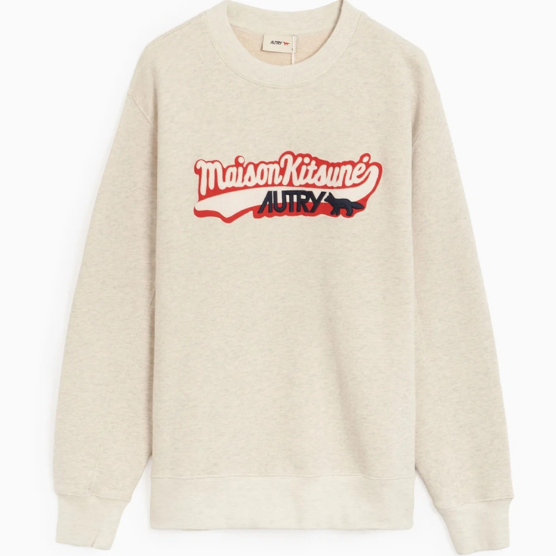 Autry x Maison Kitsune Felpa Beige e Grigia