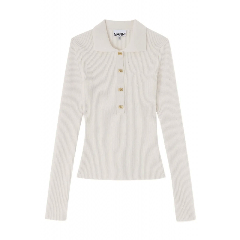 Ganni T-Shirt und Polo Bianco