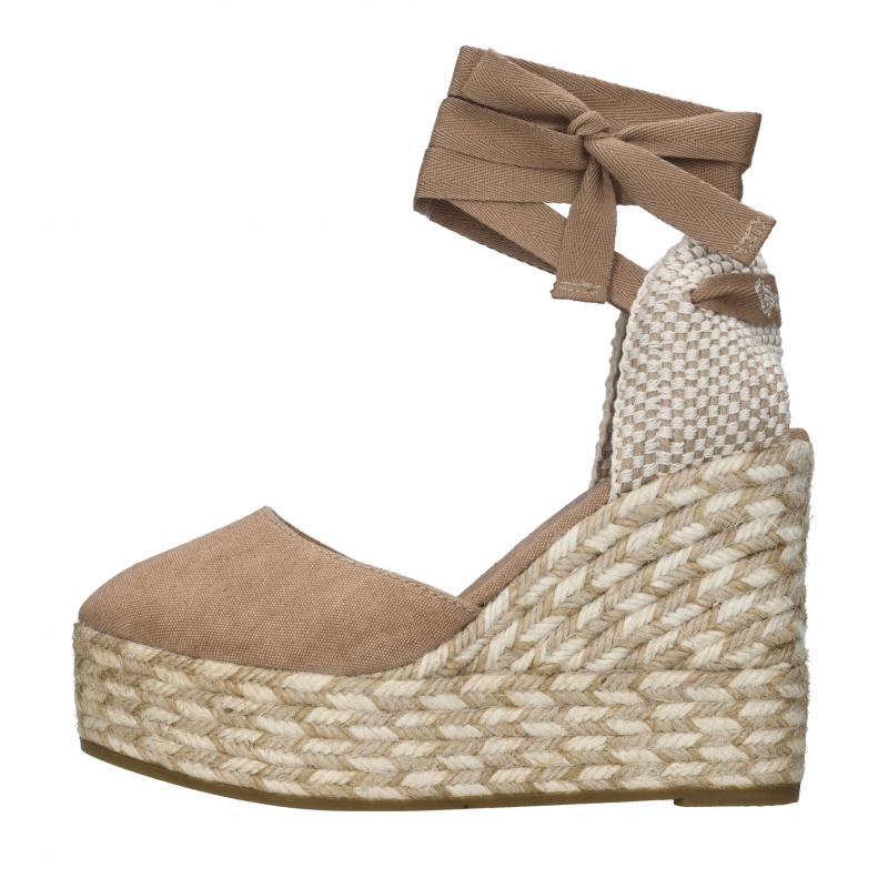 Espadrilles Schuhe mit braunem Absatz
