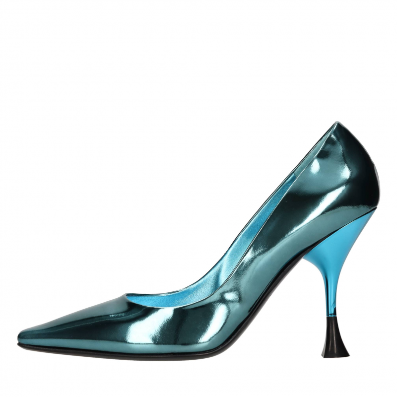 3juin Schuhe mit grunem Absatz