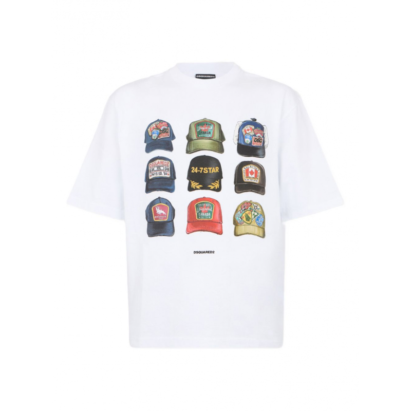 Dsquared2 t-shirt weiB man print hass
