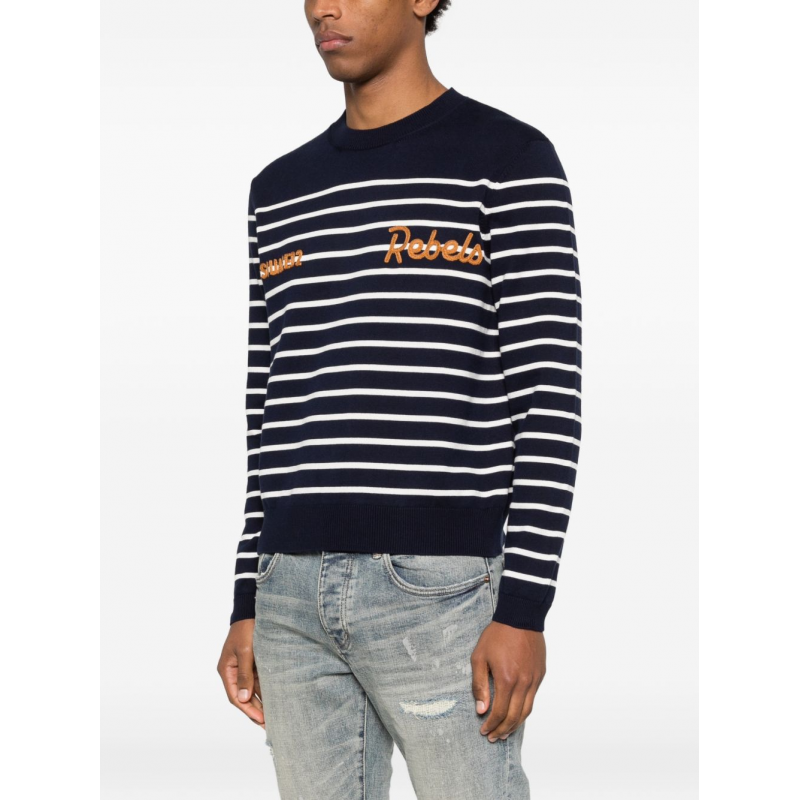 Dsquared2 blau/weiB gestreiftes Manngewebe