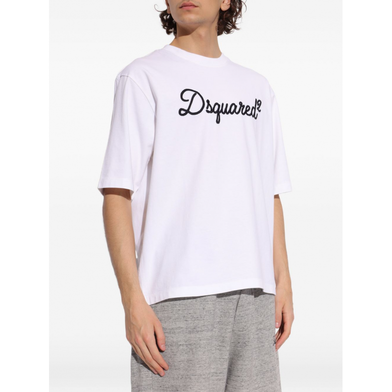 Dsquared2 t-shirt weiB man logo bestickt