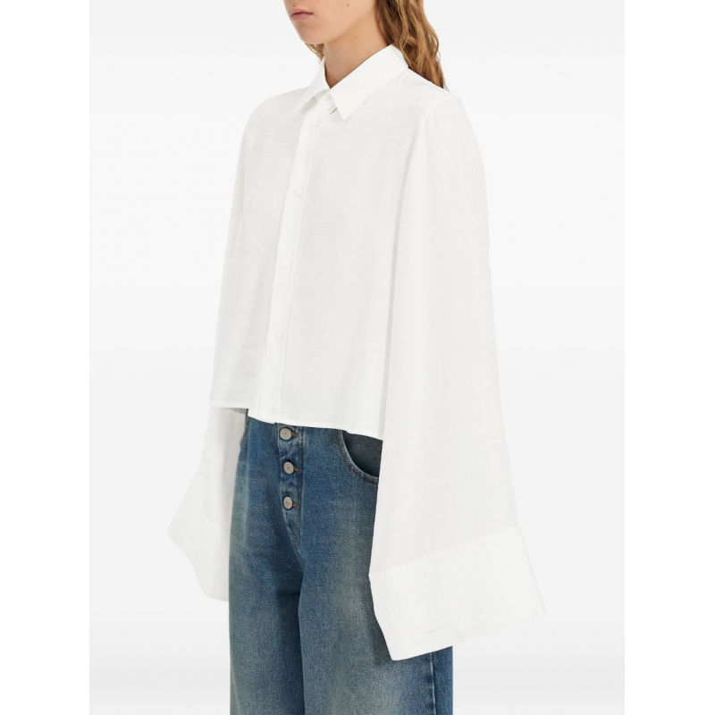 mm6 maison margiela Shirt weiBe armel gerippt