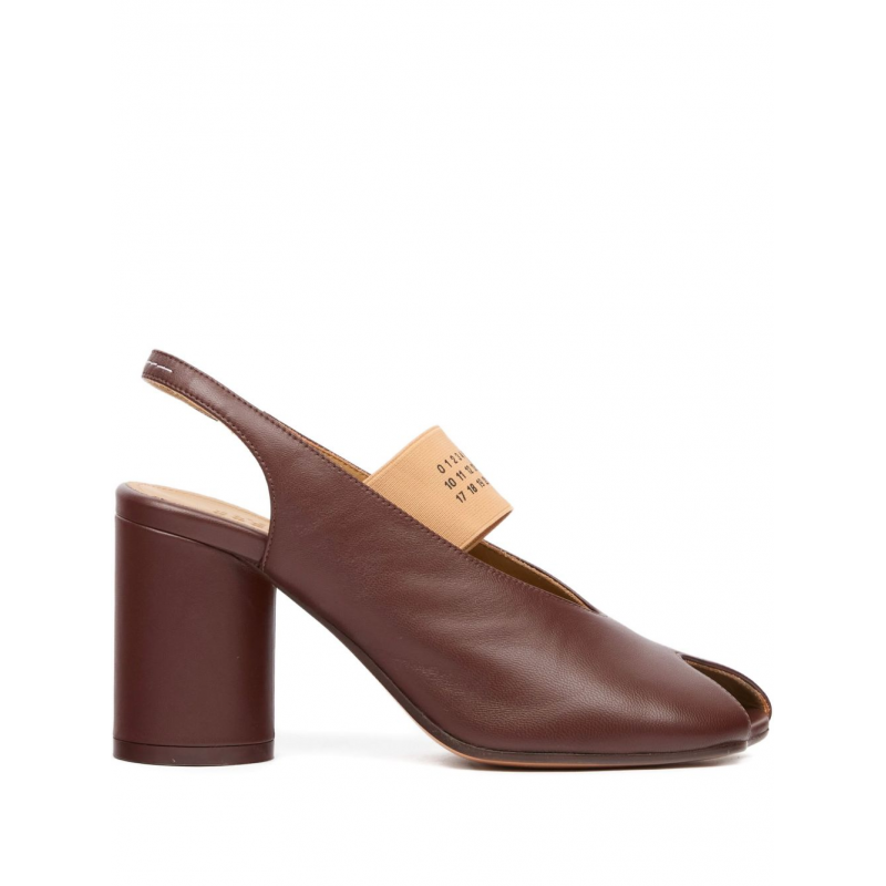 mm6 maison margiela sandal braun frau slingback anatomisch numeric