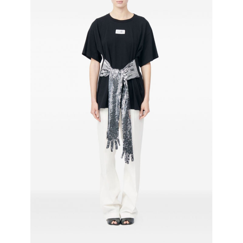mm6 maison margiela t-shirt schwarz frau sequins