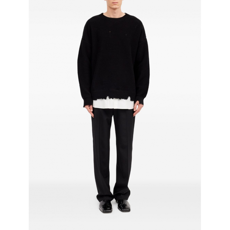 mm6 maison margie mesh schwarz mann Crew hals
