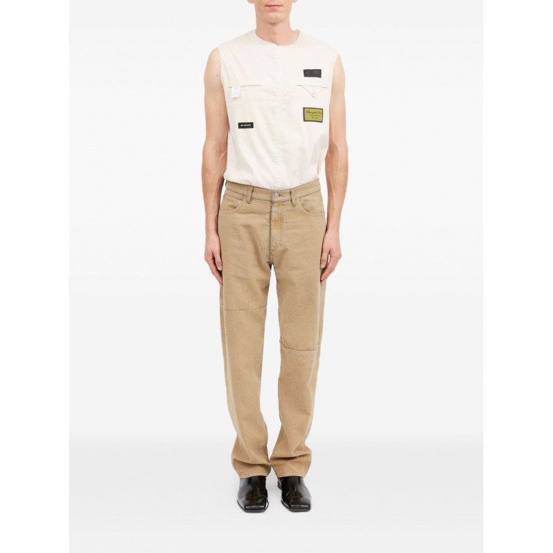 mm6 maison margiene jeans beige man funf taschen
