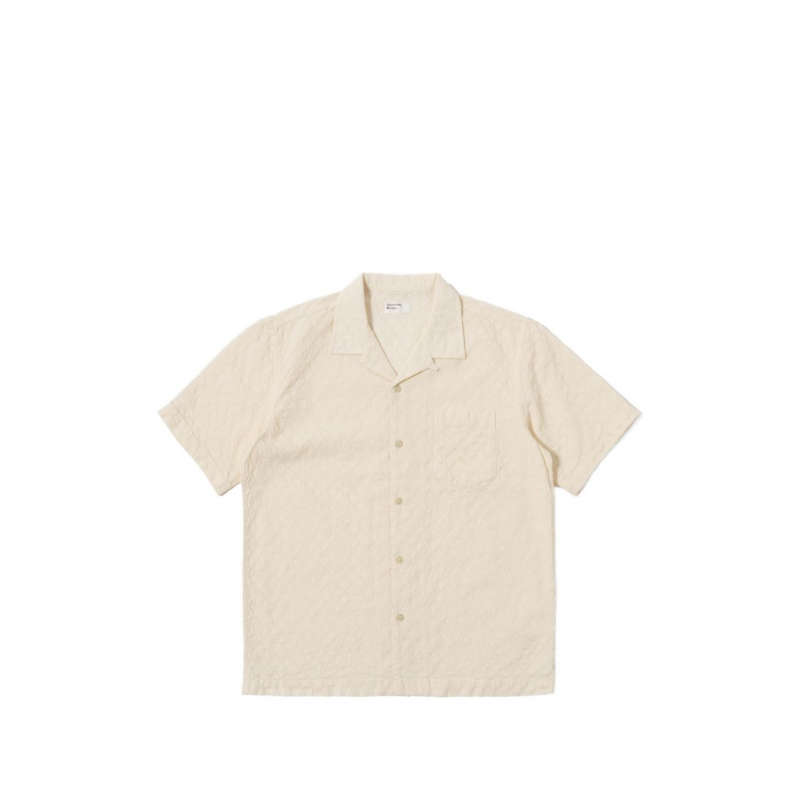 Universal Works Herren Beige Hemd kurze Armel