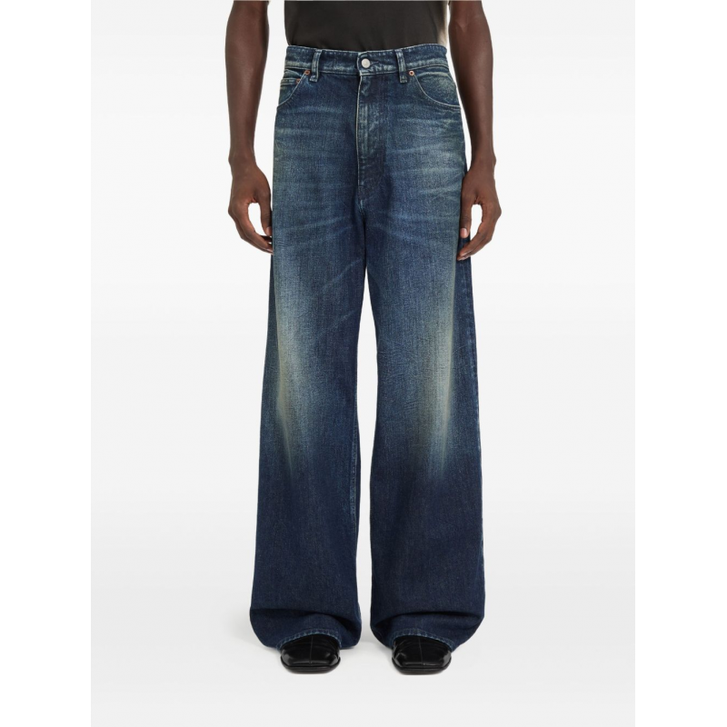 mm6 maison margie jeans Bein breit Mann blau