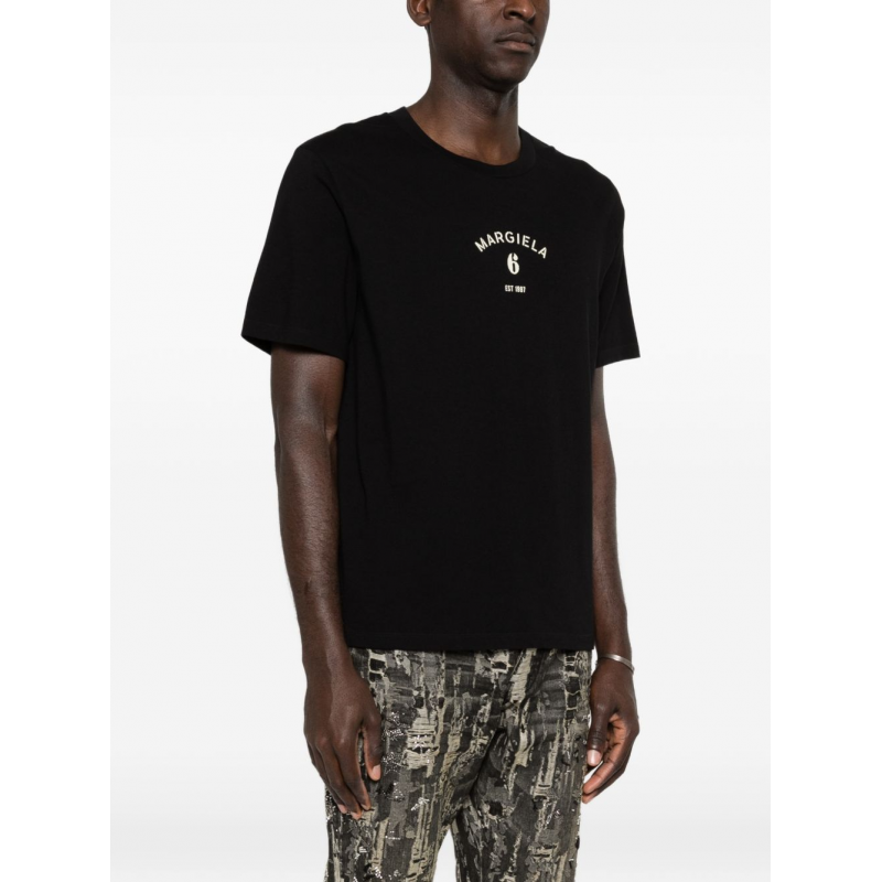 mm6 maison margiela t-shirt logo mann schwarz