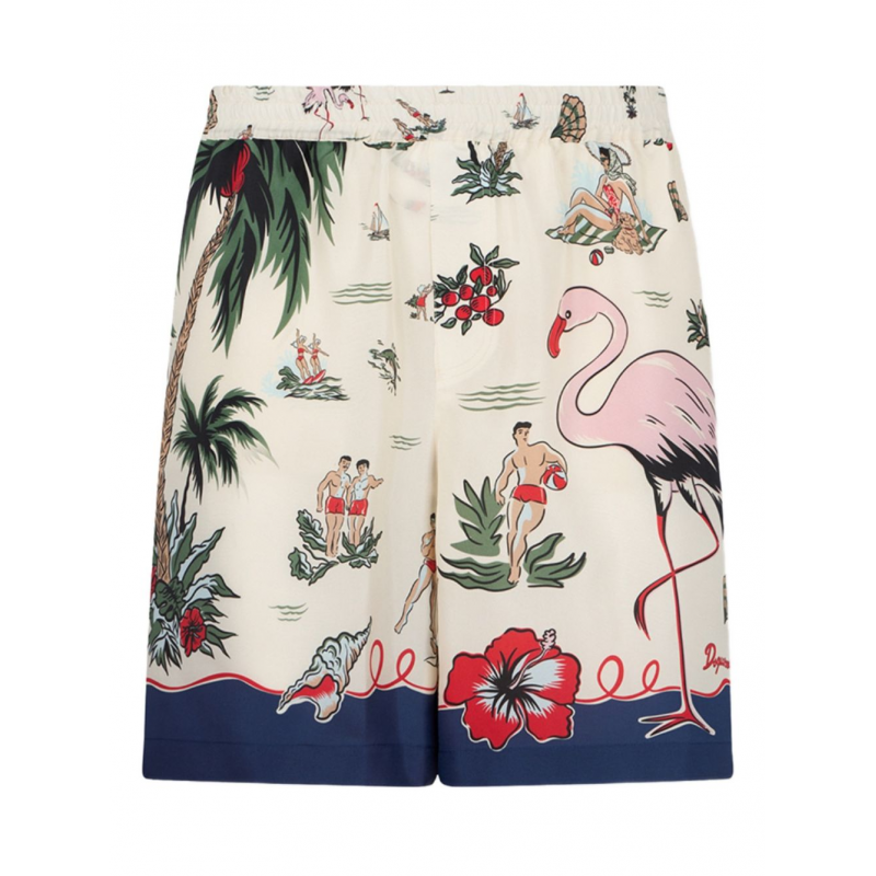 Dsquared2 kurzer mehrfarbiger Mann Flamingo