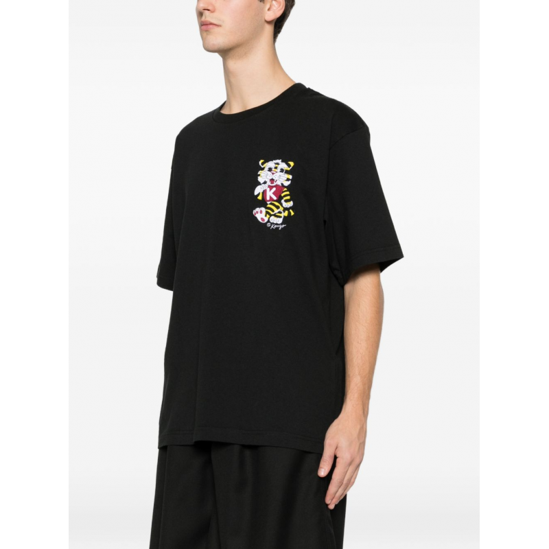 Kenzo T-Shirt Stickerei Tiger Mann schwarz