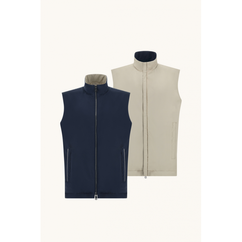 reversible Weste thyphoon Platin Mann blau-beige